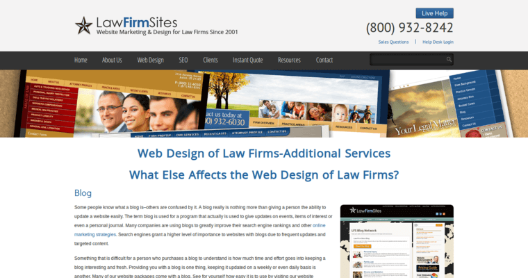 Service page of #11 Leading Law Web Design Firm: Law Firm Sites