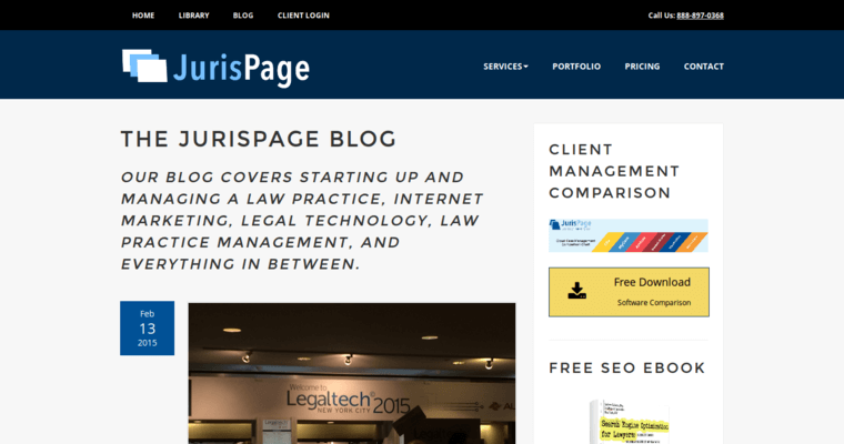 Blog page of #4 Best Law Web Design Business: JurisPage