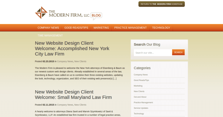 Blog page of #7 Best Law Web Design Business: The Modern Firm