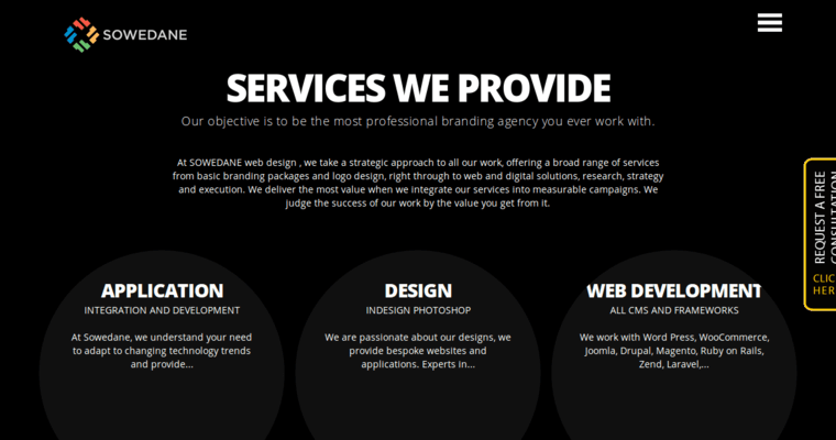 Service page of #2 Leading London Web Development Firm: Sowedane