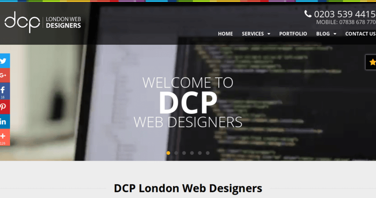 Home page of #9 Best London Web Design Business: DCP Web Designers