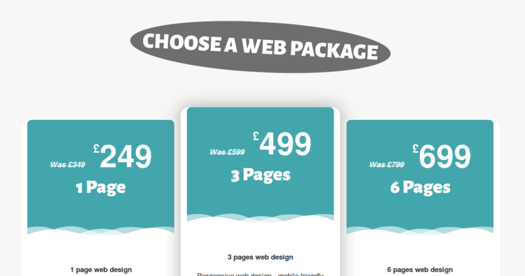 Price page of #3 Leading London Web Design Company: dsgnone