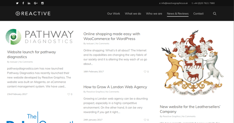 Blog page of #4 Leading London Web Development Agency: Reactive Graphics