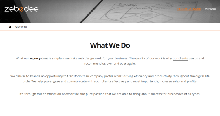 About page of #5 Top London Web Development Company: Zebedee