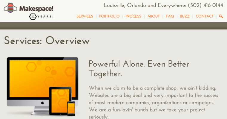 Service page of #8 Top Louisville Web Design Company: Makespace! Web Design