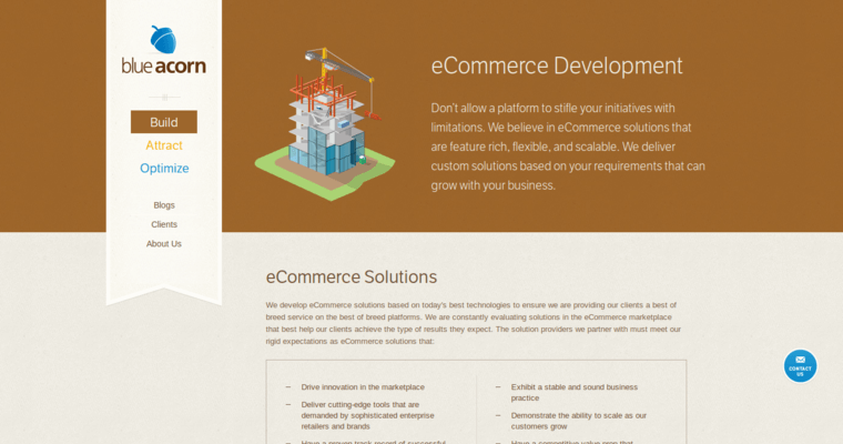 Development page of #7 Leading Magento Website Design Company: Blue Acorn
