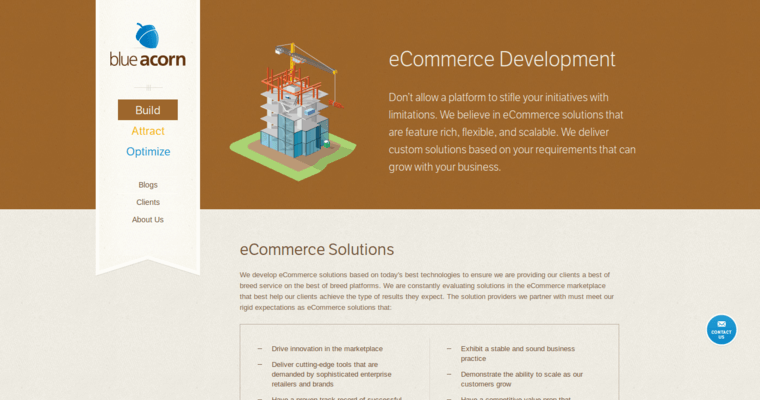 Development page of #6 Top Magento Web Development Company: Blue Acorn