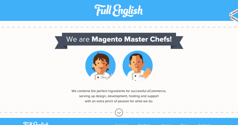 Home page of #11 Best Magento Website Development Firm: Full English