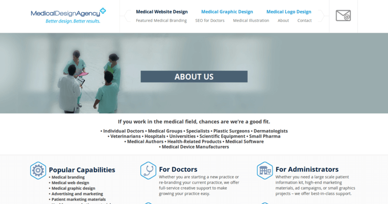 About page of #9 Top Medical Web Design Firm: Medical Design Agency