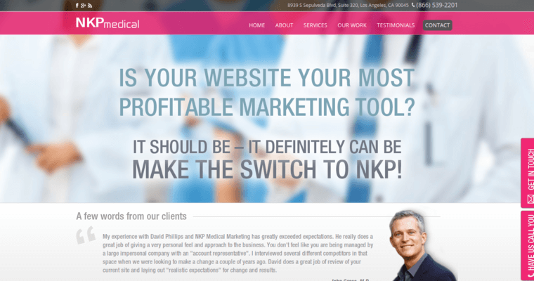 Home page of #10 Best Medical Web Development Agency: NKP Medical