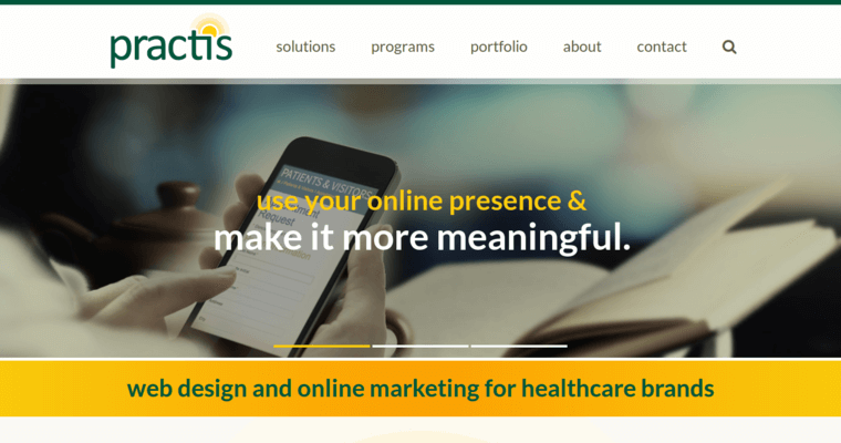 Home page of #4 Leading Medical Web Design Company: Practis Inc