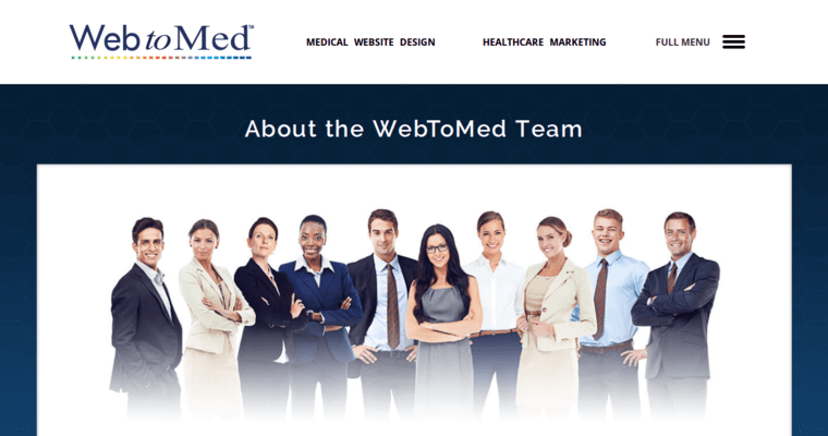 About page of #7 Leading Medical Web Design Agency: Web to Med