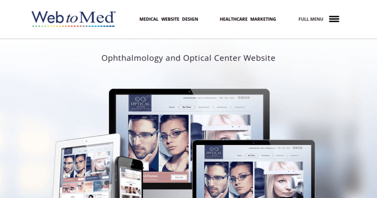 Folio page of #7 Best Medical Web Design Business: Web to Med