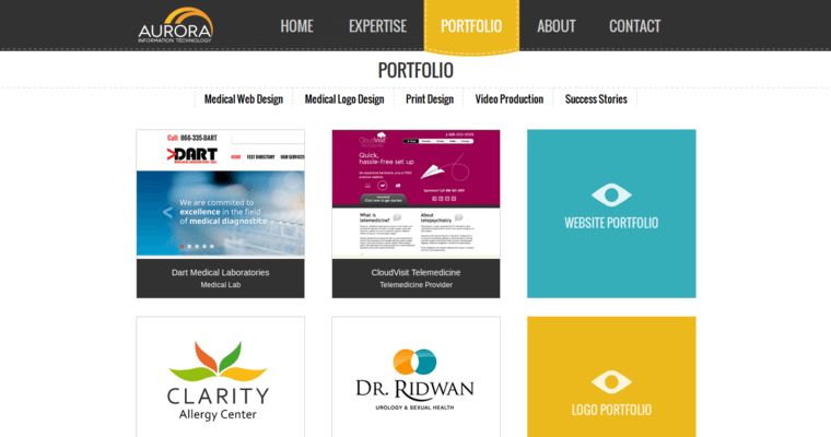 Folio page of #6 Top Medical Web Design Business: Aurora IT