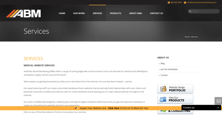 Service page of #6 Top Medical Web Design Agency: Aesthetic Brand Marketing
