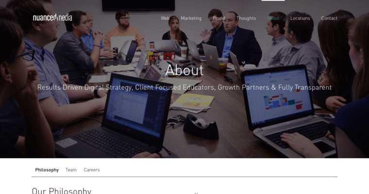 About page of #4 Leading Medical Web Design Company: Nuanced Media