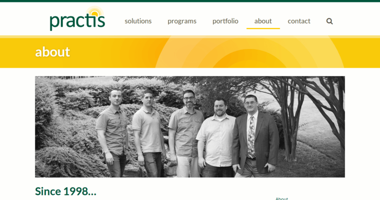 About page of #6 Leading Medical Web Development Firm: Practis Inc