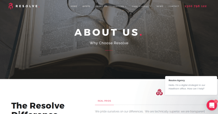 About page of #5 Top Melbourne Web Design Firm: Resolve Agency