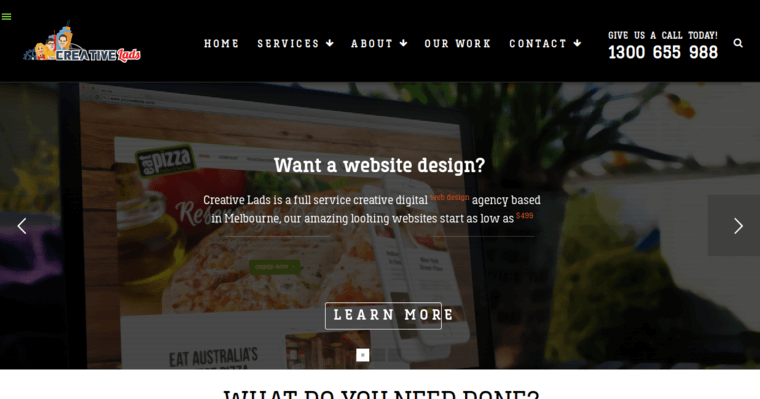 Home page of #7 Top Melbourne Web Design Business: Creative Lads