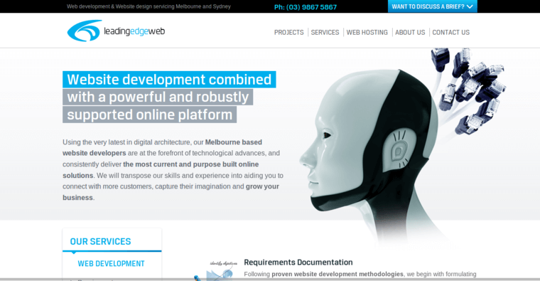 Development page of #9 Top Melbourne Web Design Business: Leading Edge Web