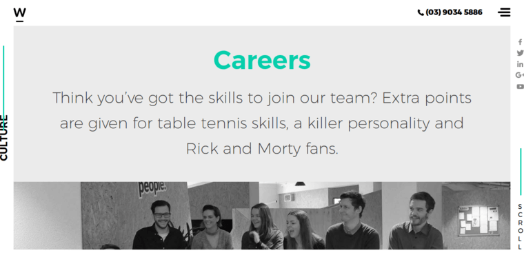 Careers page of #6 Top Melbourne Web Design Agency: Webfirm 