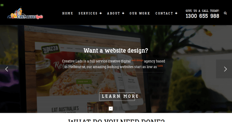 Home page of #7 Best Melbourne Web Design Company: Creative Lads
