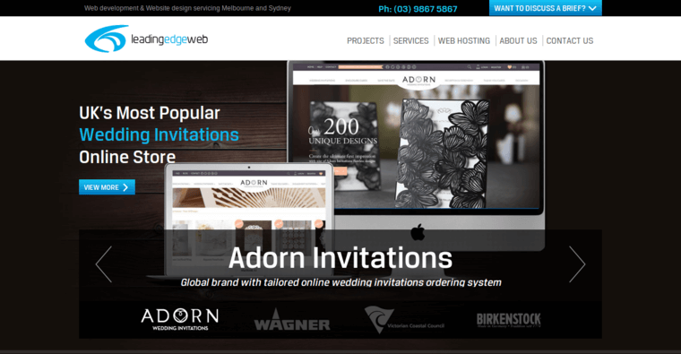 Home page of #9 Best Melbourne Web Design Company: Leading Edge Web