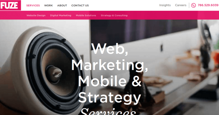 Service page of #3 Leading Miami Web Design Company: Fuze Inc