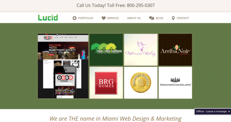 Home page of #5 Best Miami Web Design Firm: Lucid