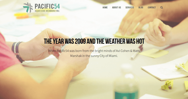 About page of #6 Best Miami Web Design Agency: Pacific 54