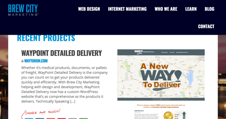 Folio page of #9 Top Milwaukee Web Development Company: Brew City Marketing