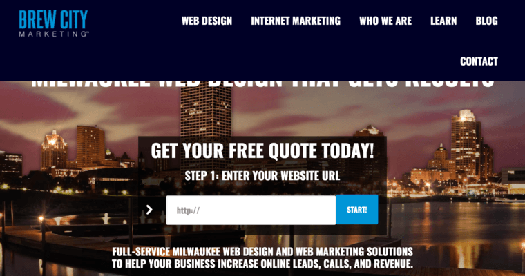 Home page of #9 Top Milwaukee Web Development Agency: Brew City Marketing