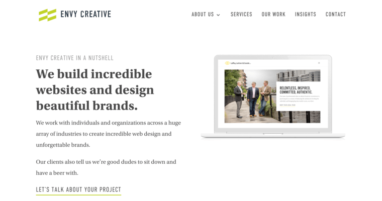 Home page of #10 Best Milwaukee Web Development Firm: Envy Creative