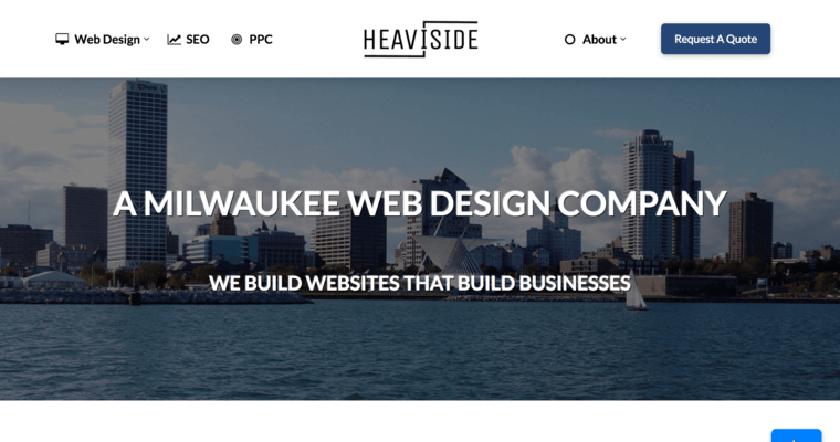 Home page of #11 Top Milwaukee Web Design Agency: Heaviside Group 