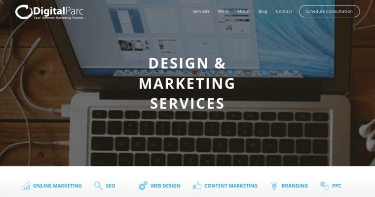 Service page of #5 Leading Minneapolis Web Design Agency: DigitalParc