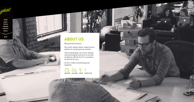 About page of #2 Best Minneapolis Web Design Firm: Gokart Labs