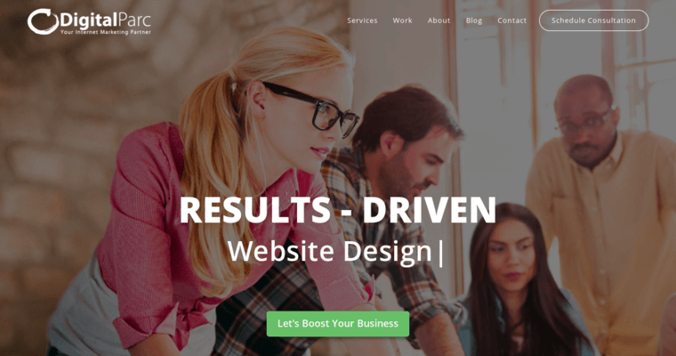 Home page of #5 Leading Minneapolis Web Design Firm: DigitalParc