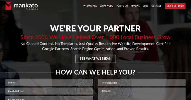 Home page of #4 Top Minneapolis Web Design Firm: Mankato Web Design