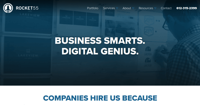 About page of #3 Top Minneapolis Web Design Firm: Rocket 55