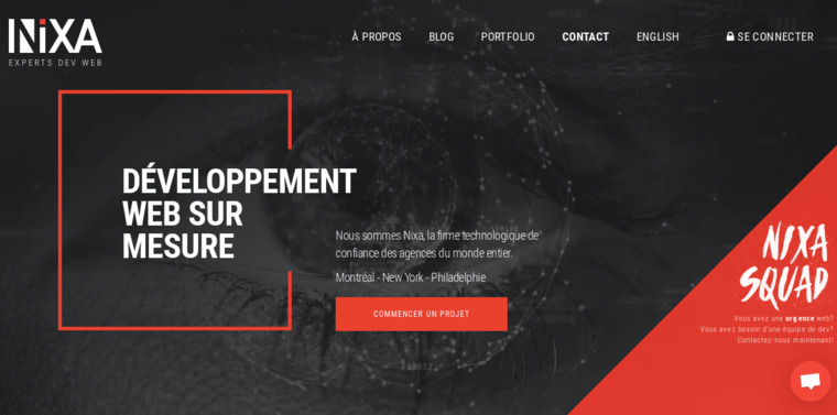 Home page of #2 Top Montreal Web Development Agency: Nixa