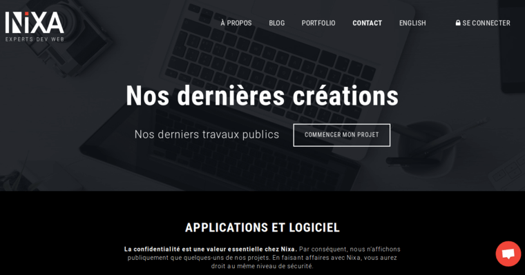 Folio page of #2 Leading Montreal Web Development Firm: Nixa