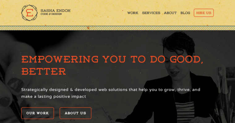Home page of #9 Leading Montreal Web Design Agency: Sasha Endoh Code & Design