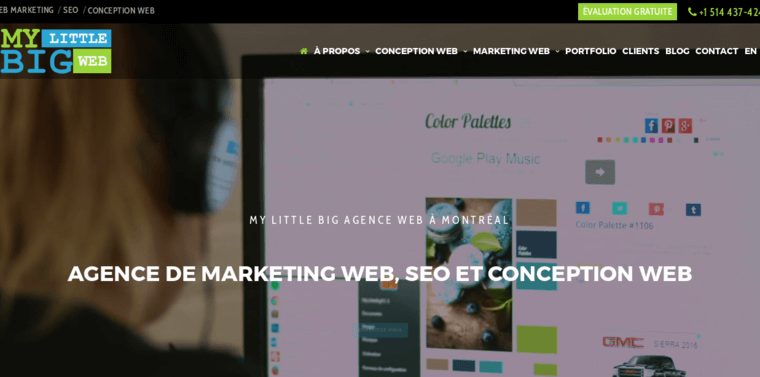 Home page of #8 Best Montreal Web Design Firm: My Little Big Web