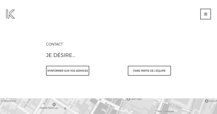 Contact page of #6 Best Montreal Web Design Business: Kryzalid