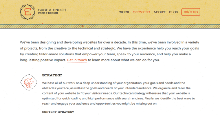 Service page of #9 Best Montreal Web Design Company: Sasha Endoh Code & Design