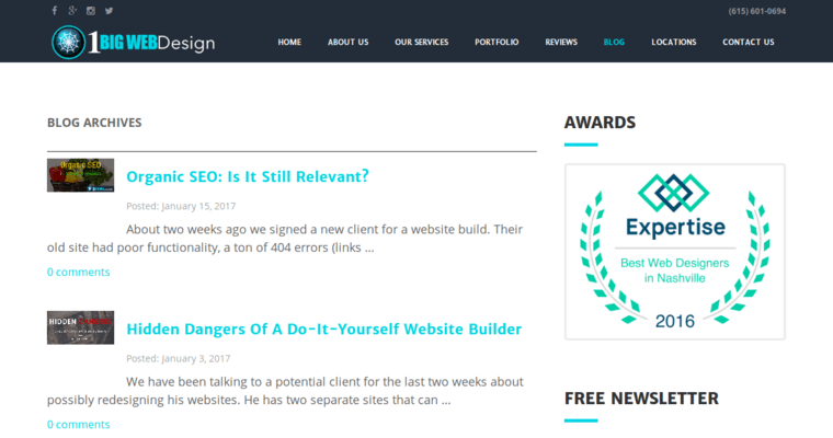 Blog page of #10 Top Nashville Web Design Business: 1 Big Web Design Firm
