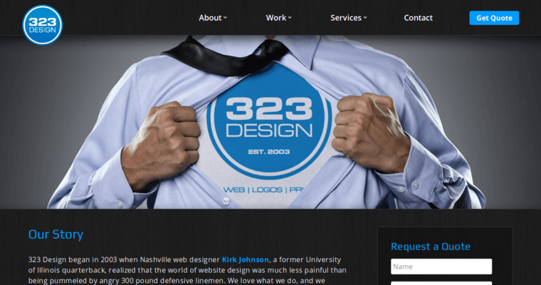 Story page of #7 Best Nashville Web Development Business: 323 Design 