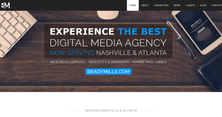 Home page of #8 Best Nashville Web Development Firm: Brady Mills LLC 