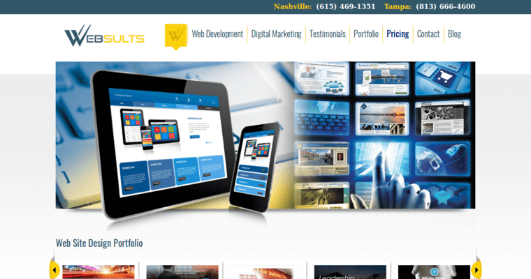 Home page of #9 Top Nashville Web Development Company: Websults LLC