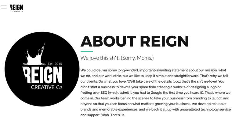 About page of #4 Top New Orleans Web Development Business: Reign Creative Company, LLC